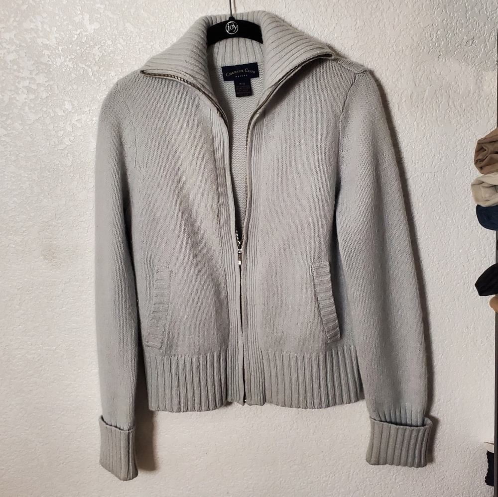 CHARTER CLUB Women's Zip Up Cardigan